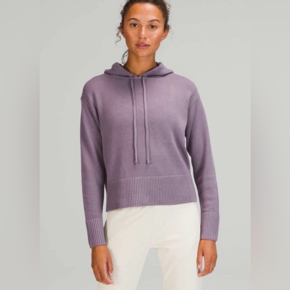 Lululemon Ribbed Double Knit Hoodie Sweater Dusky Lavender Women’s Small Medium